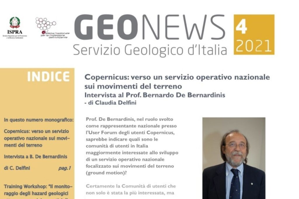 GEONEWS, ONLINE IL N. 4/2021 DELLA NEWLETTER DEL SERVIZIO GEOLOGICO D’ITALIA