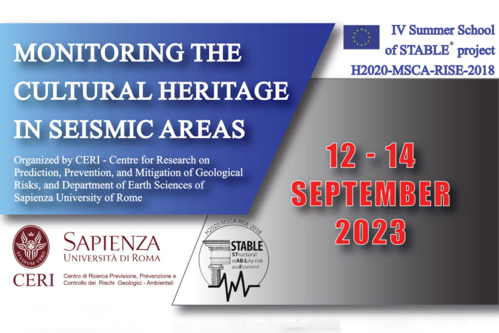 IV Summer School of STABLE project H2020-MSCA-RISE-2018 – MONITORING THE CULTURAL HERITAGE IN SEISMIC AREAS