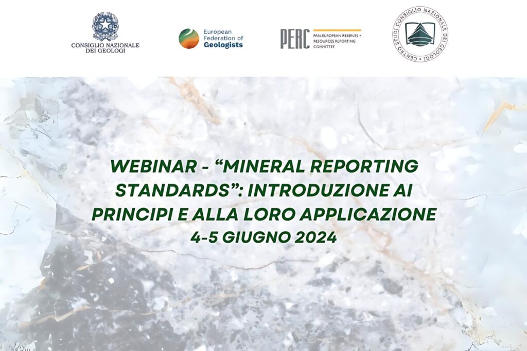 Euroworkshop “Mineral Reporting Standards”: Introduzione ai principi e alla loro applicazione – 4-5 giugno 2024